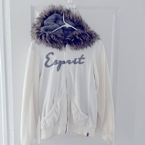 Esprit Sport warm fleece jacket with rabbit fur.